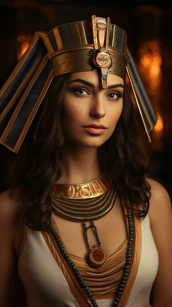 hermosa mujer me gusta reina de Egipto cleopatra. generativo ai foto