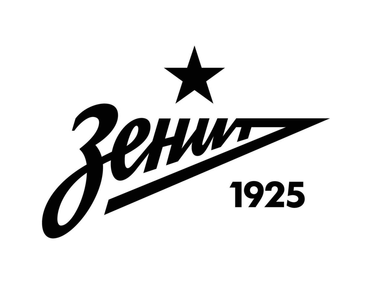Zenit S t Petersburgo club símbolo logo negro Rusia liga fútbol americano resumen diseño vector ilustración