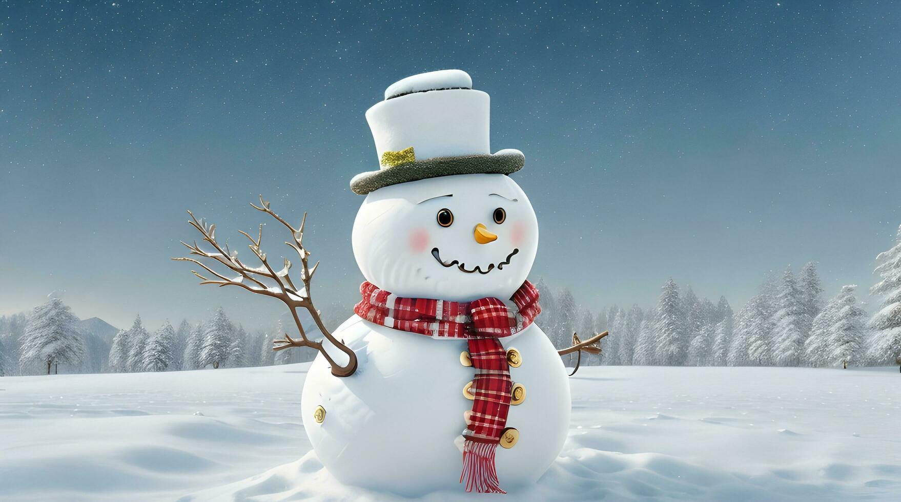 festive Christmas background with snowman photo