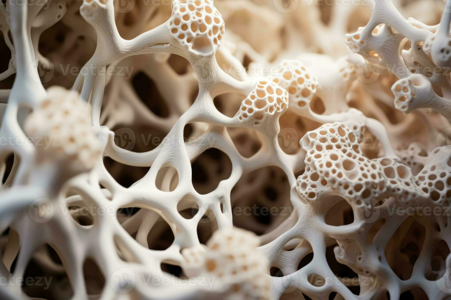 un cerca arriba de un 3d impreso coral estructura exhibiendo el preciso mimetismo de natural coral formaciones mediante moderno tecnología foto