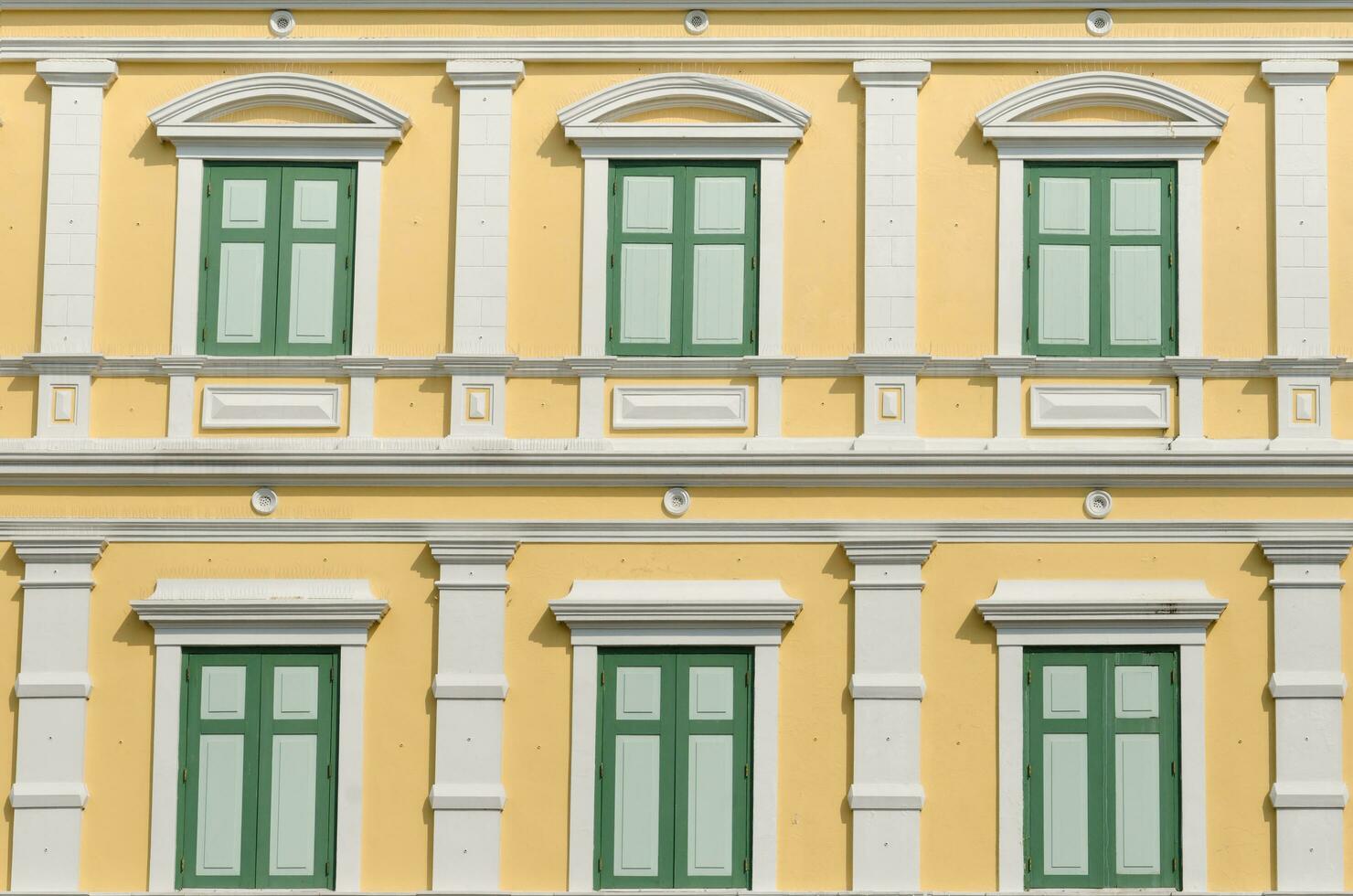 Pattern Windows of Colonial Style Building photo