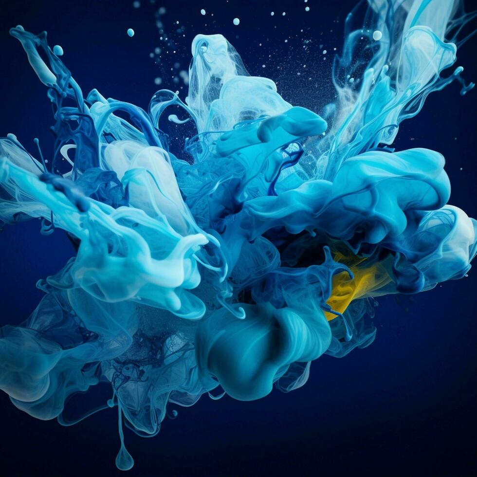 blue color splash photo