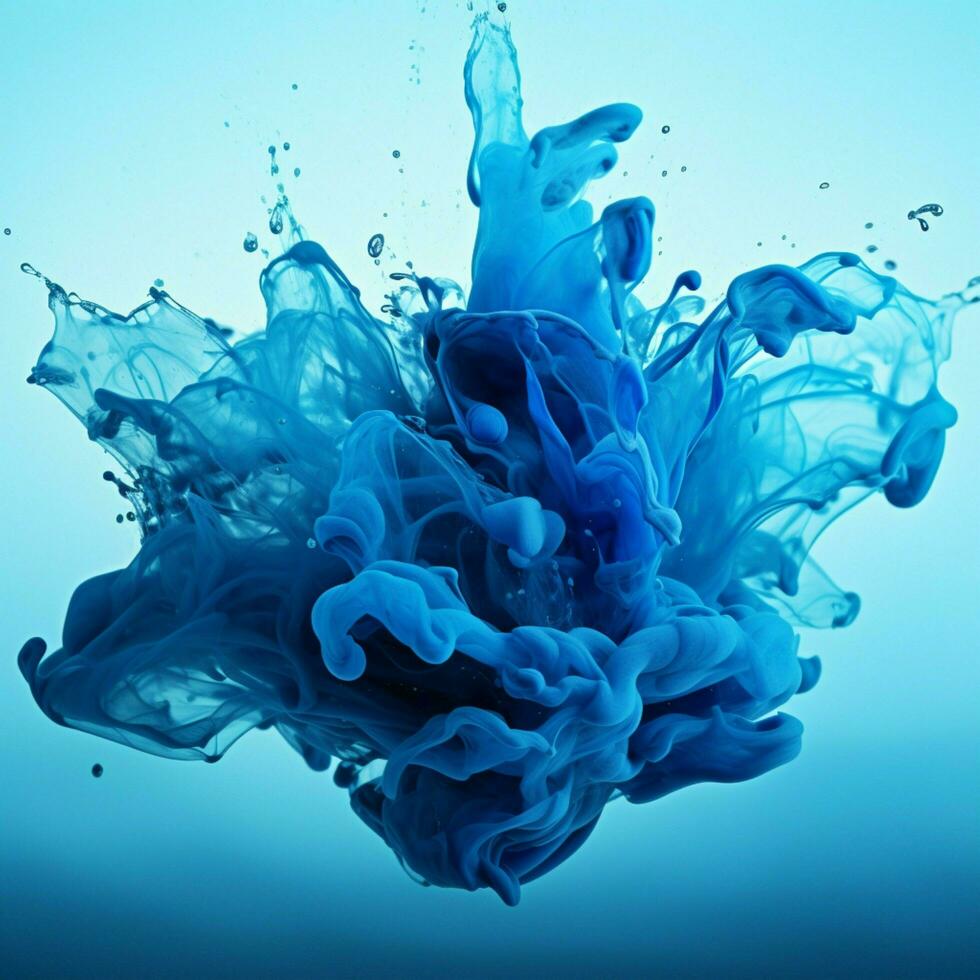 blue color splash photo