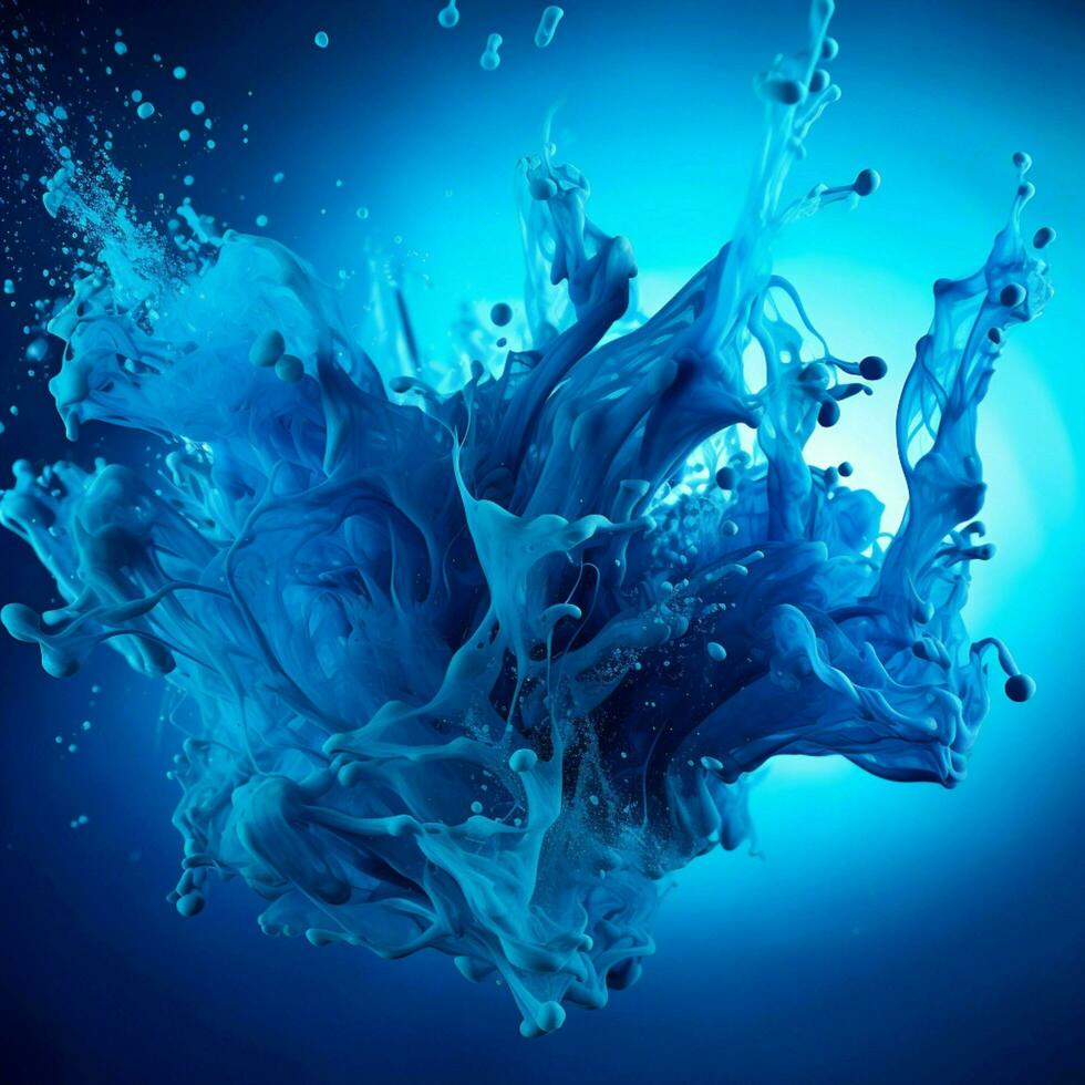 blue color splash photo
