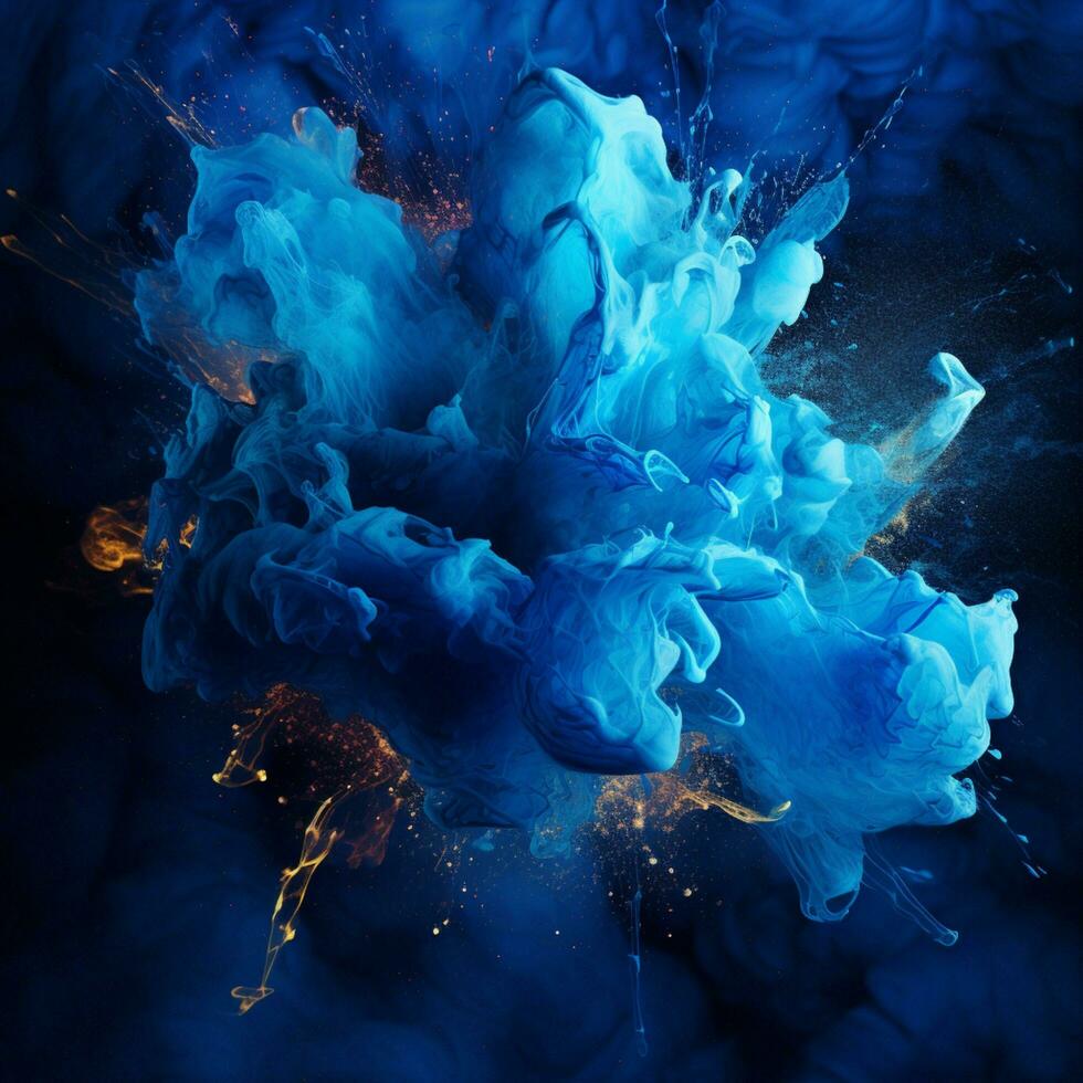 blue color splash photo