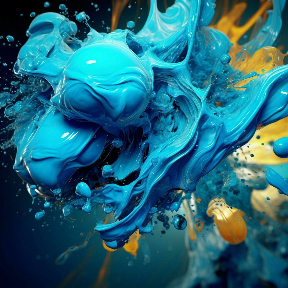 cyan color splash photo