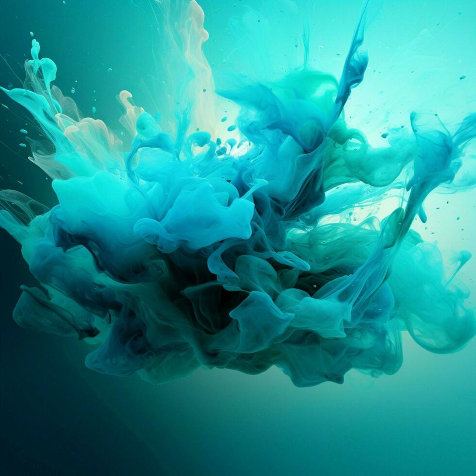 cyan color splash photo