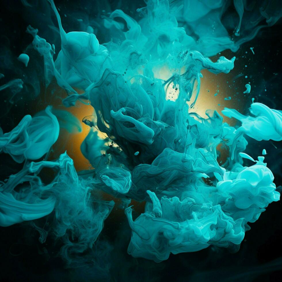 cyan color splash photo