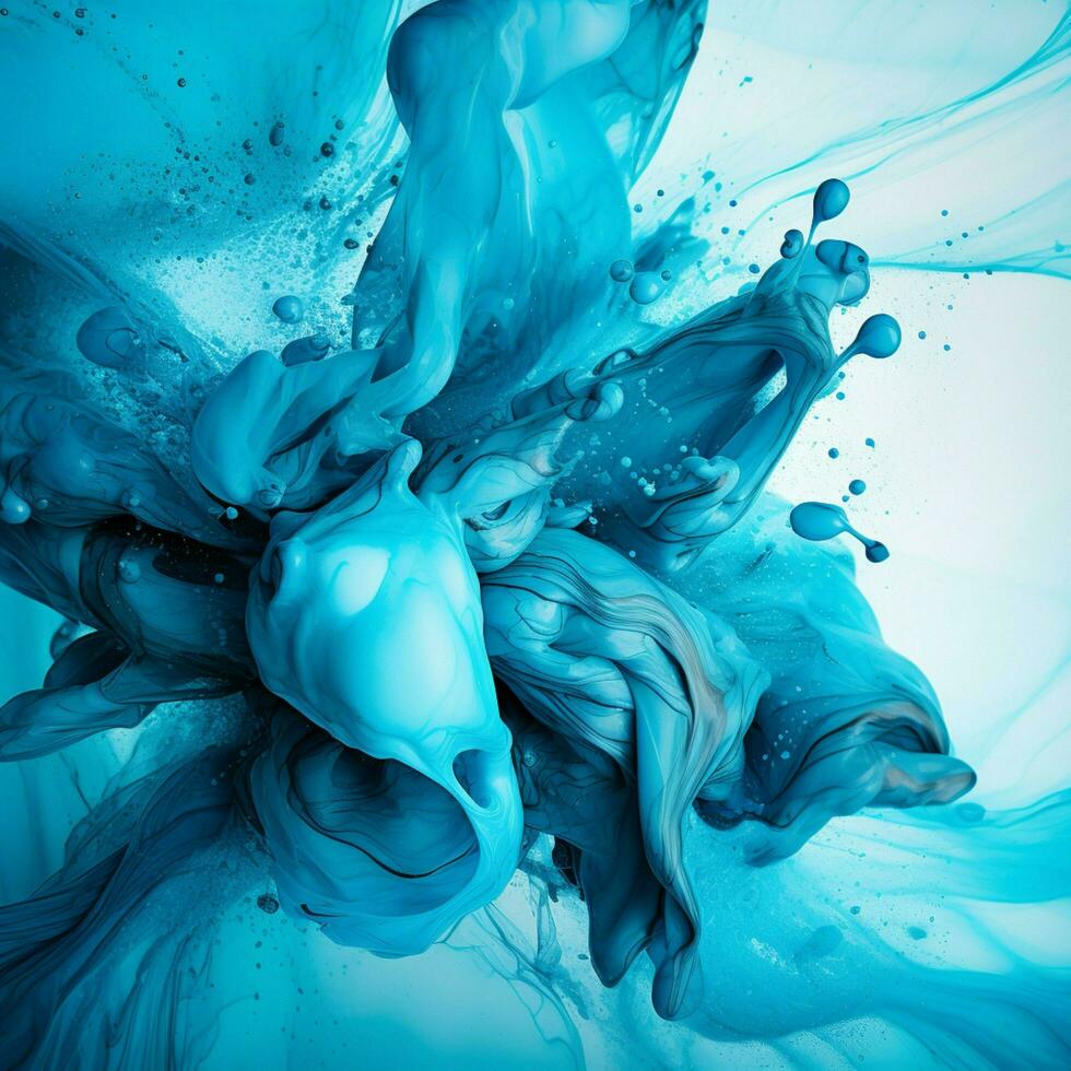cyan color splash photo