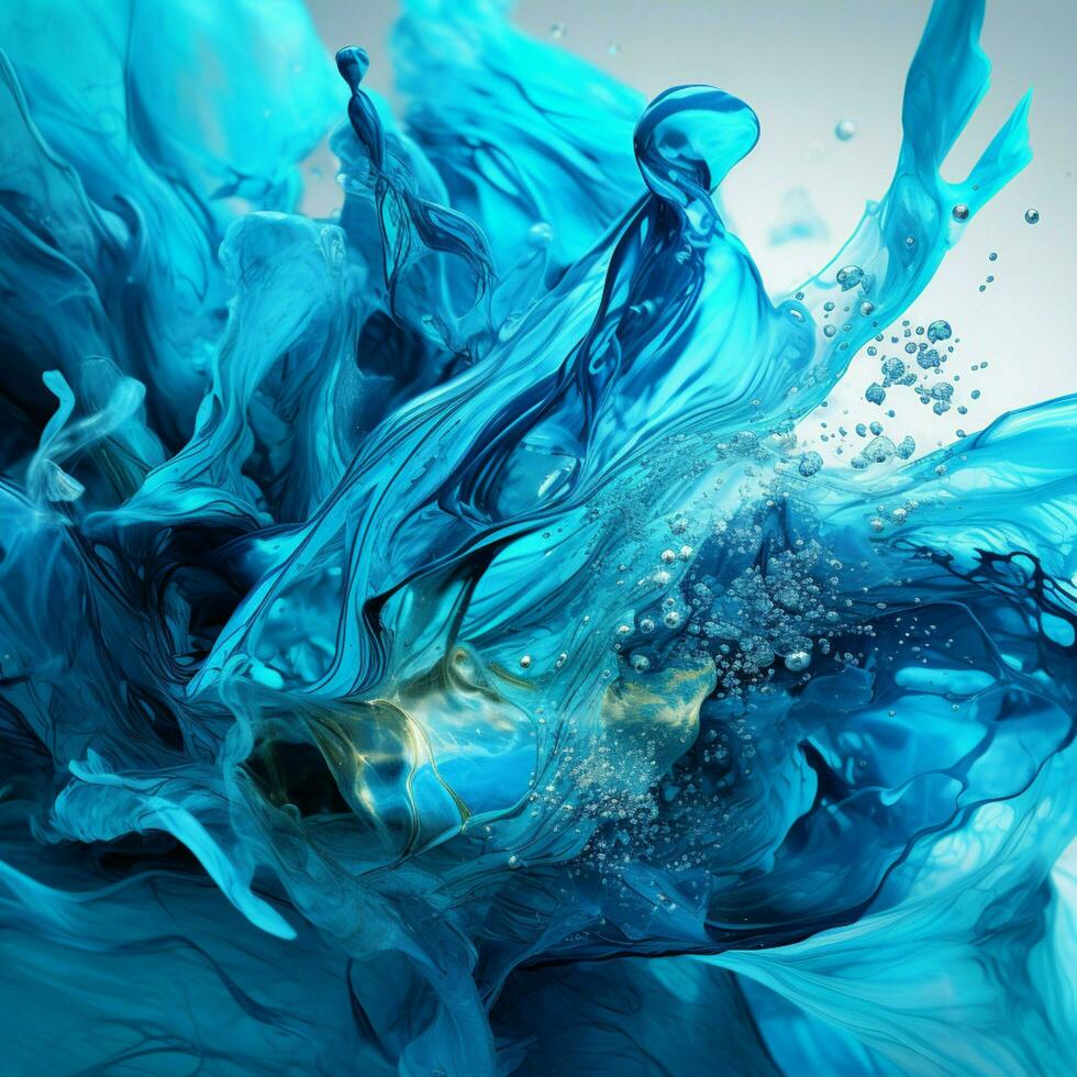 cyan color splash photo