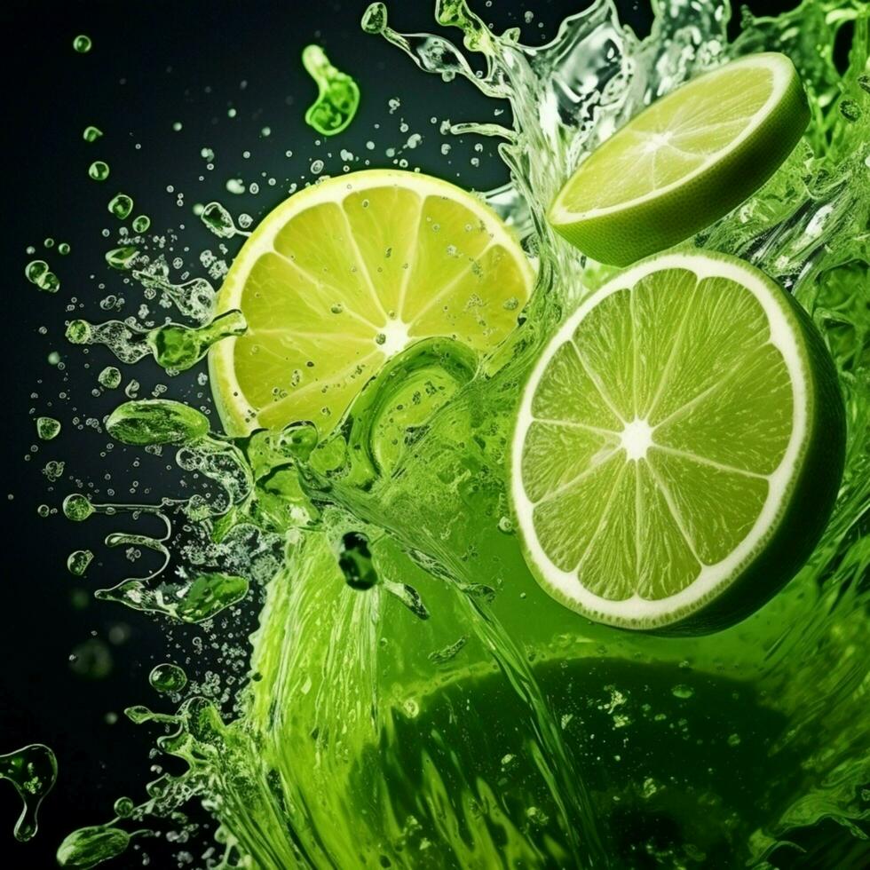 lime color splash photo