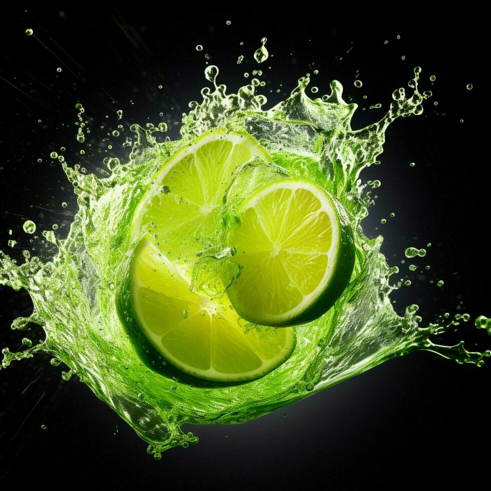 lime color splash photo