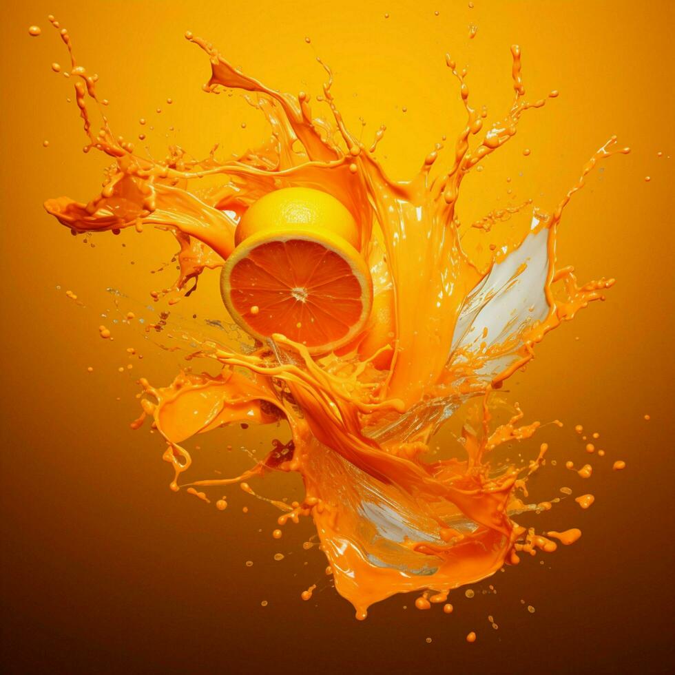 orange color splash photo