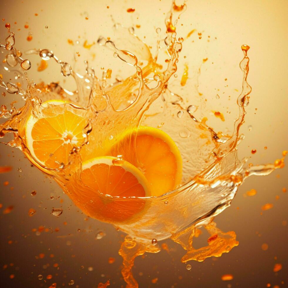 orange color splash photo