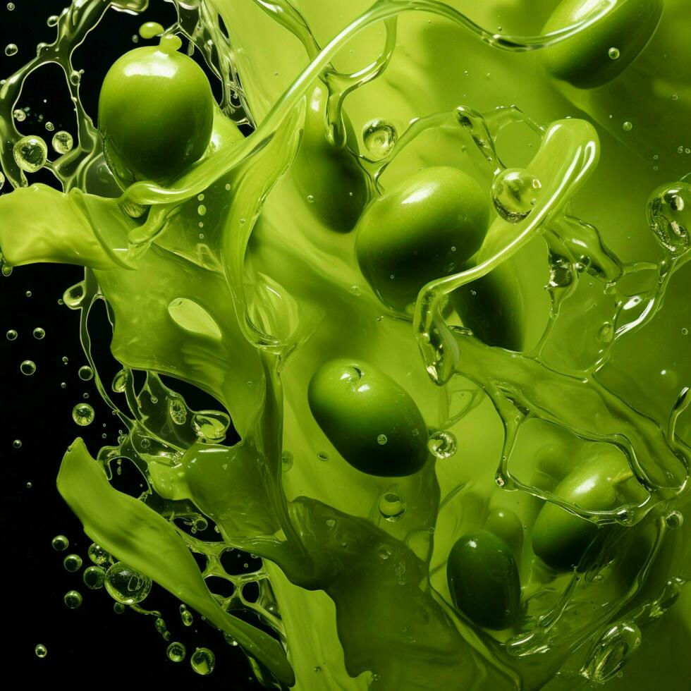 pea green color splash photo