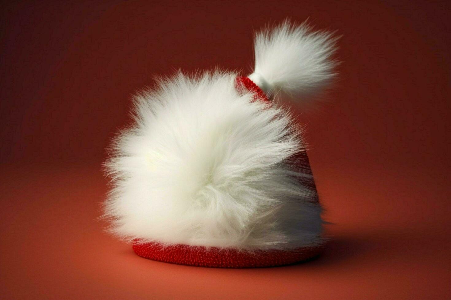 A Santa hat with a fluffy white pom-pom photo