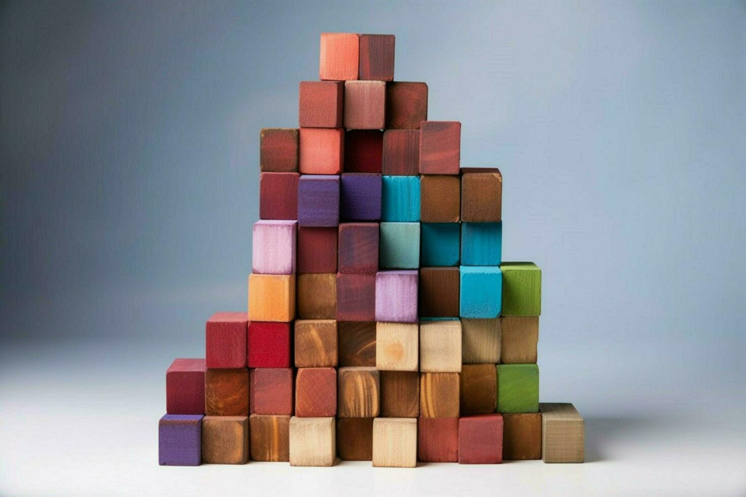 A colorful stack of wooden blocks photo