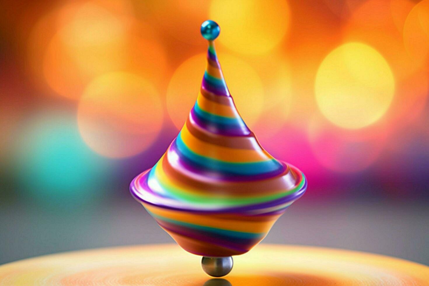 A colorful spinning top photo