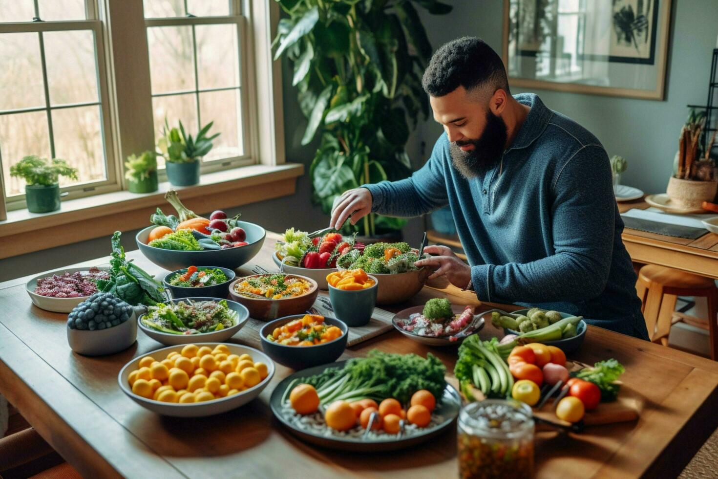 A compelling scene portraying a man indulging in a photo