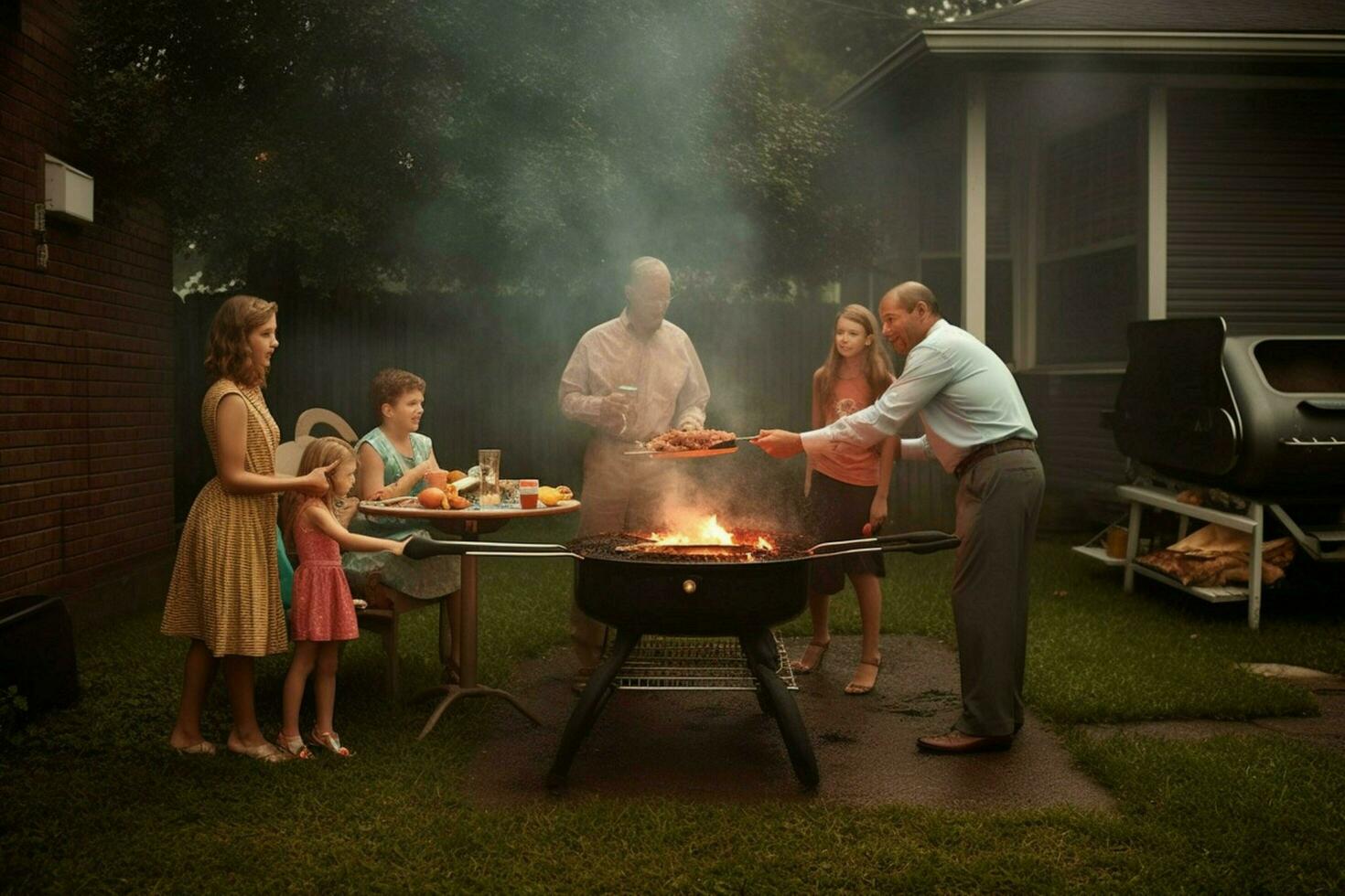 A family barbecue in honor of Fathers Day photo