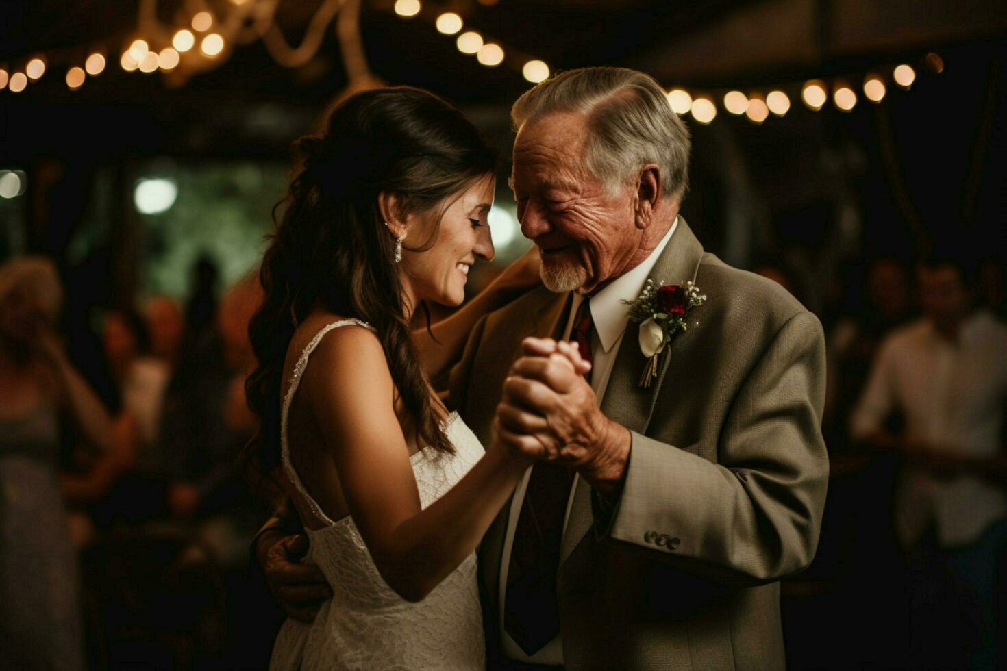 A father and daughter dancing at a wedding photo