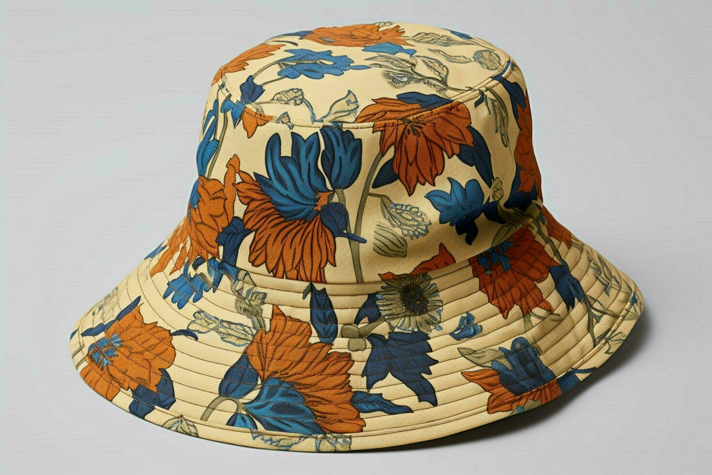 A floppy bucket hat with a floral pattern photo