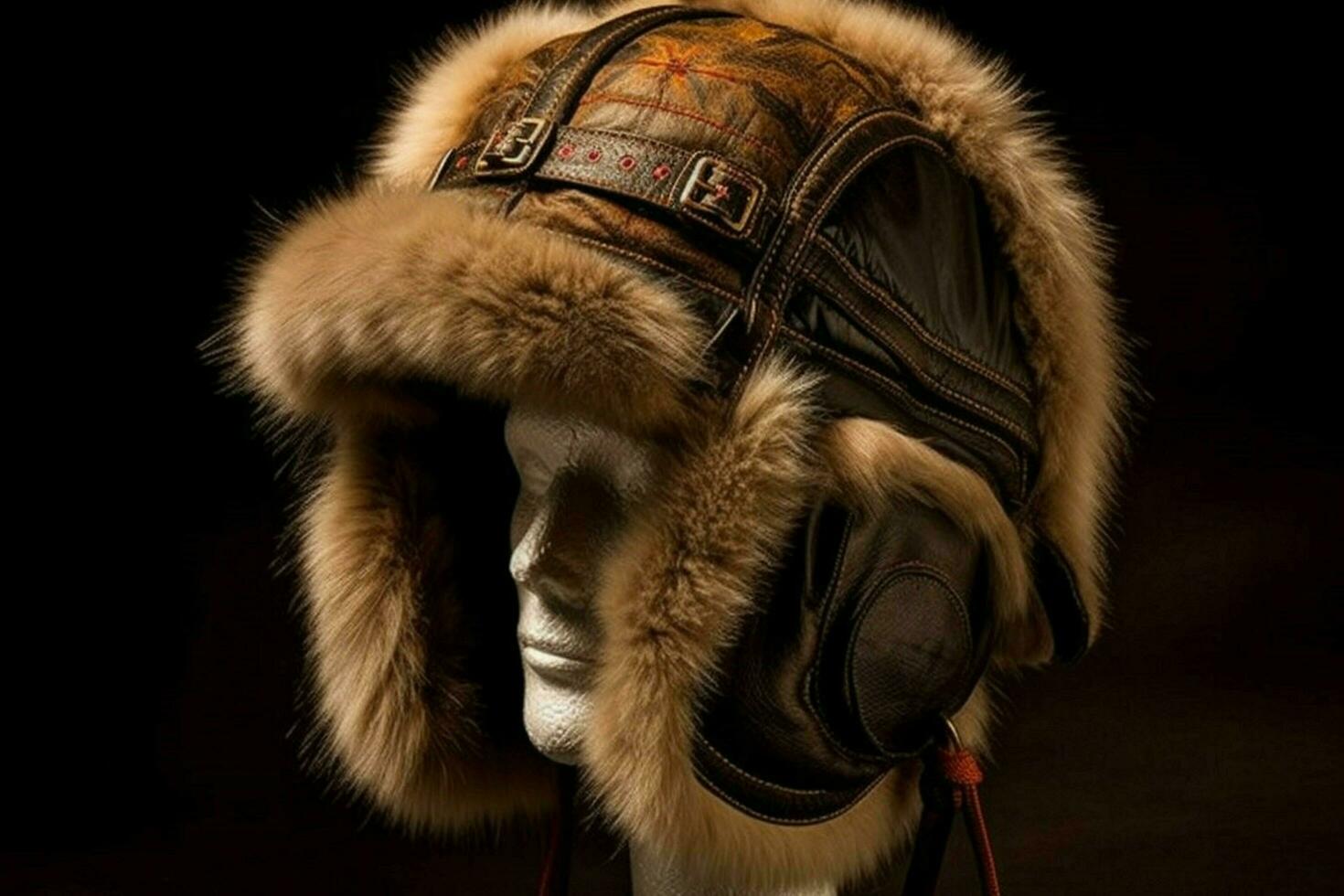 A fur-lined aviator hat photo