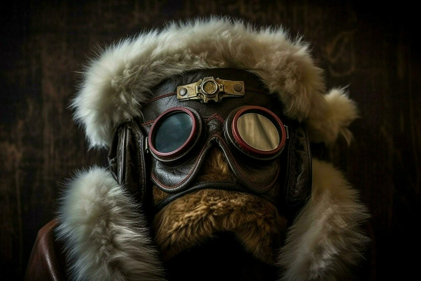 A fur-lined aviator hat photo