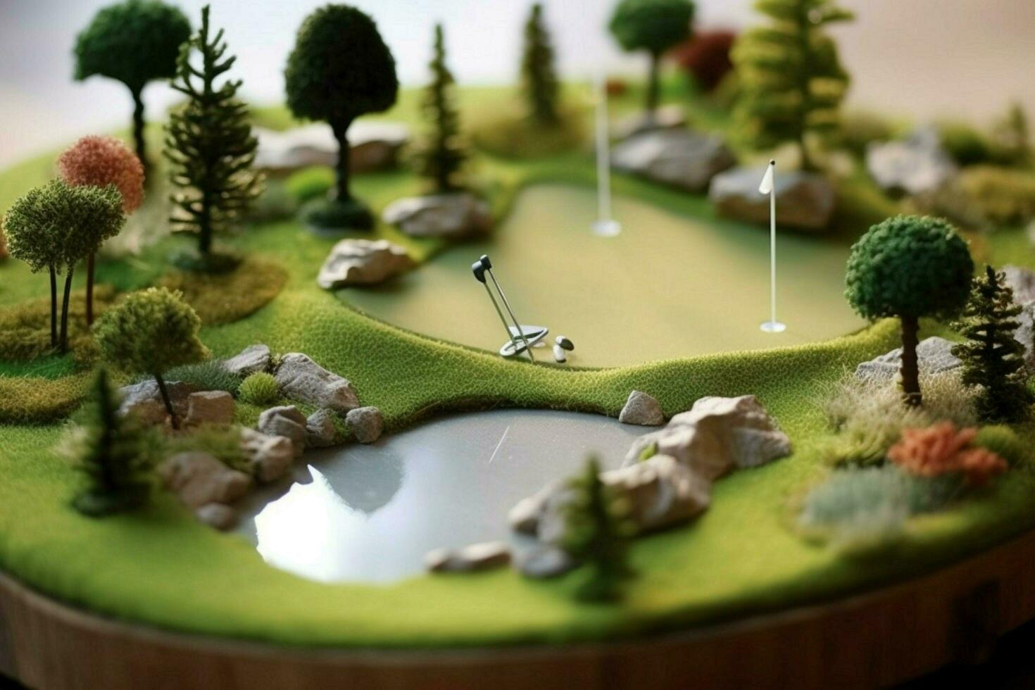 A mini golf set for practicing putting photo