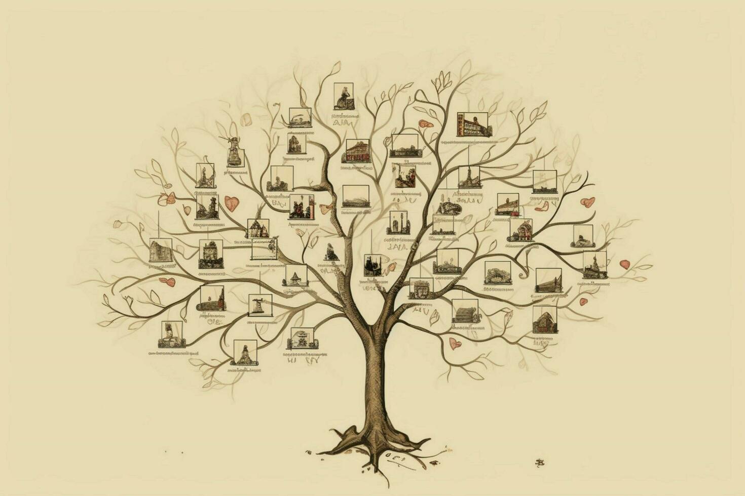 A minimalist drawing of a family tree photo