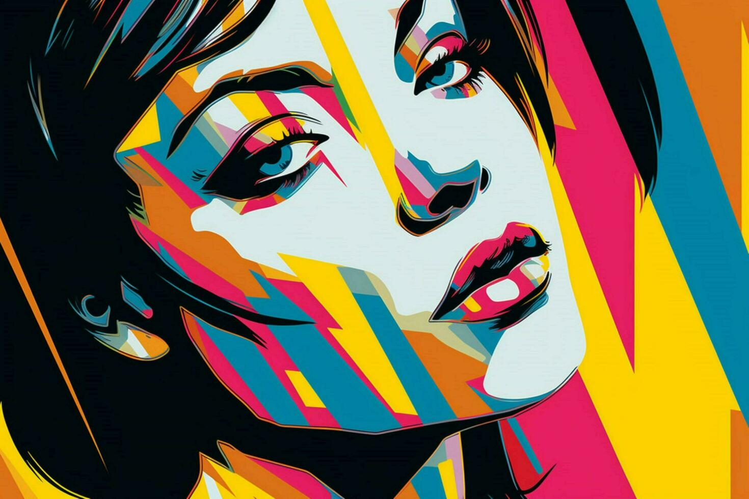 A pop-art inspired portrait photo