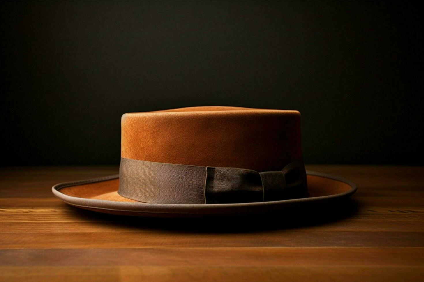 A porkpie hat with a narrow brim photo