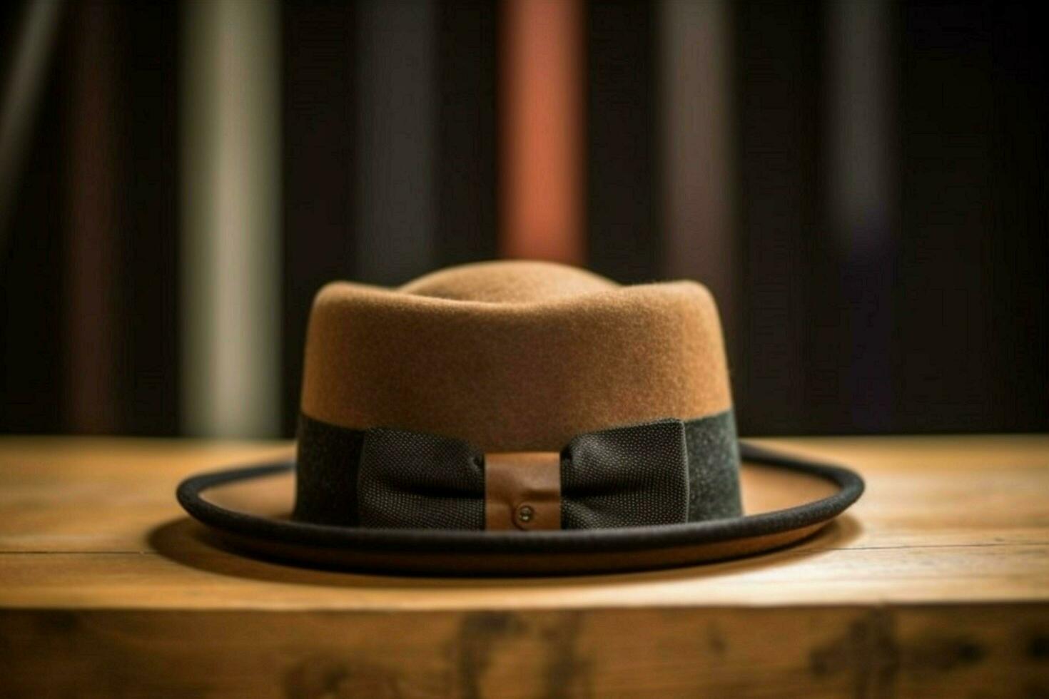 A porkpie hat with a narrow brim photo