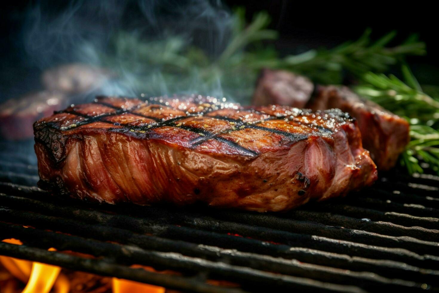 A prime cut of filet mignon wrapped in a strip of s photo