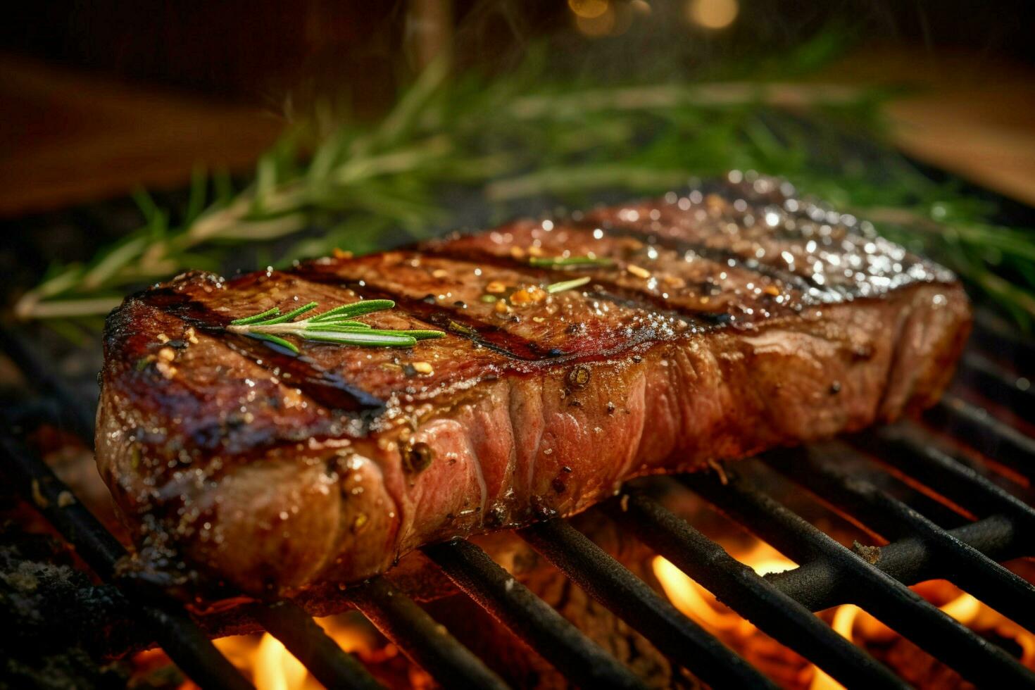 A prime cut of filet mignon wrapped in a strip of s photo