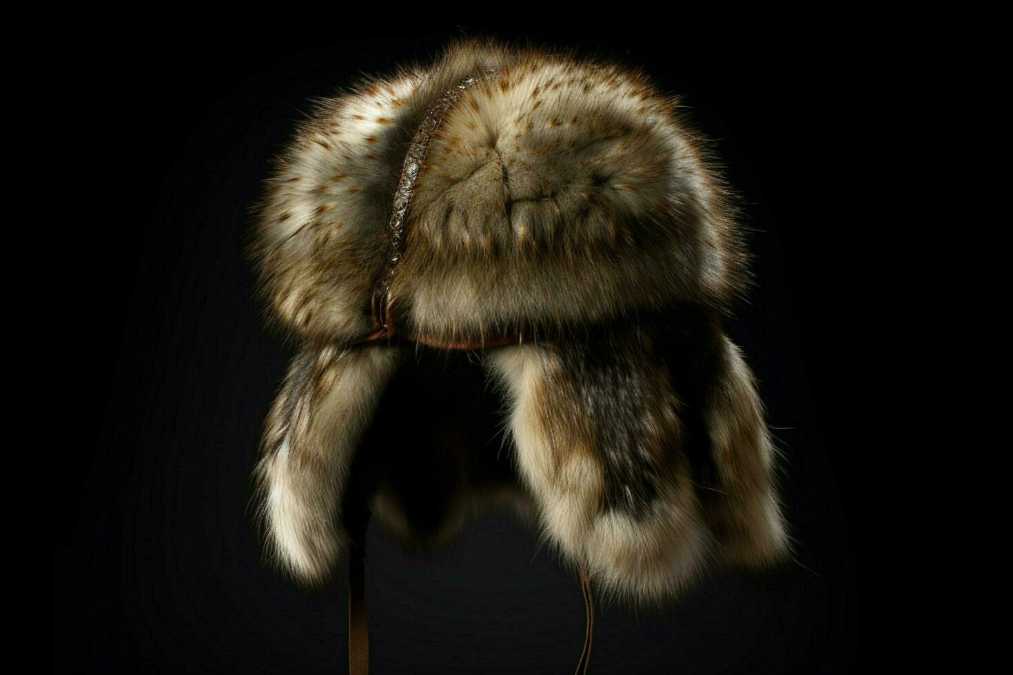 A rabbit fur trapper hat photo