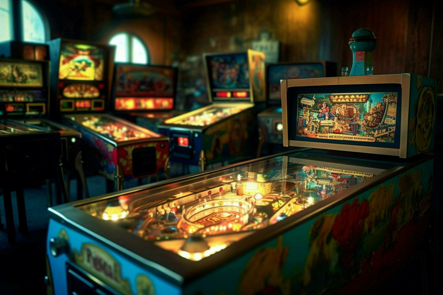 un retro pinball máquina foto