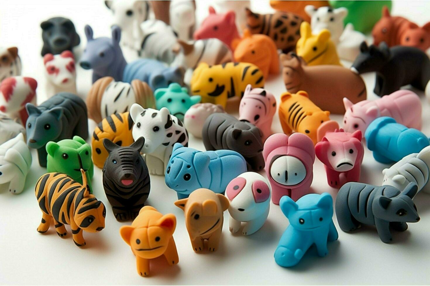 A set of animal-shaped erasers photo