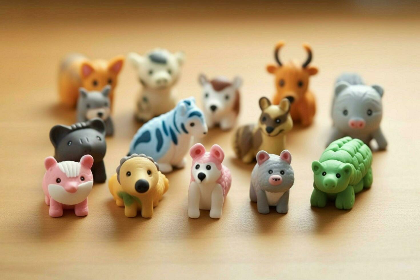 A set of animal-shaped erasers photo