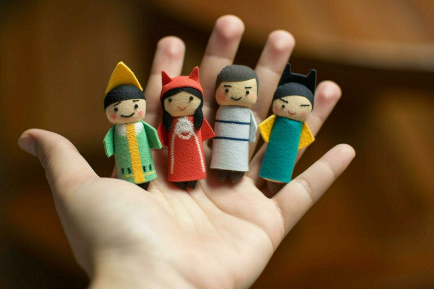 un conjunto de dedo marionetas para imaginativo jugar foto