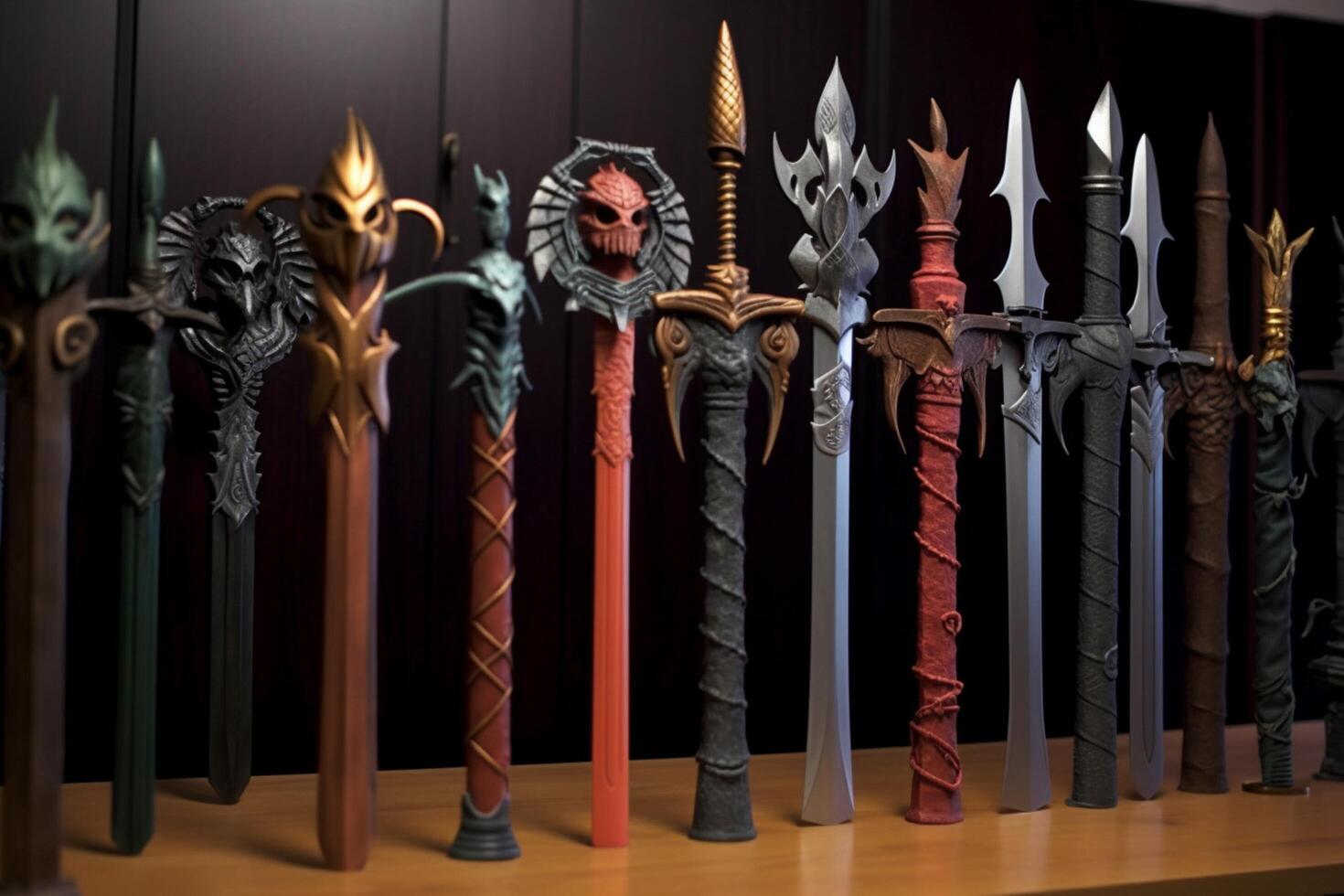 A set of foam swords for epic battles 30623529 Stock Photo at Vecteezy