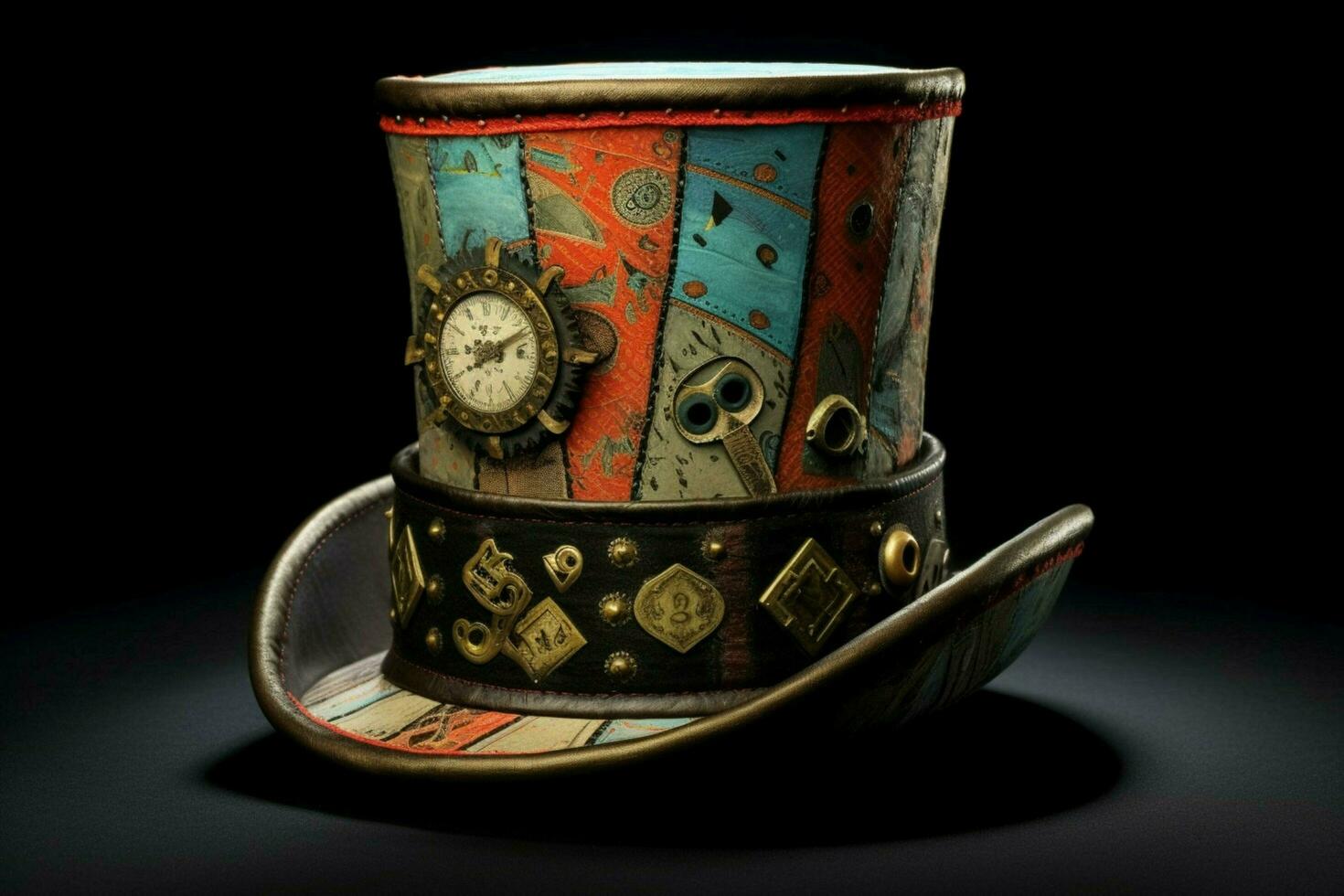 A top hat with a quirky design photo