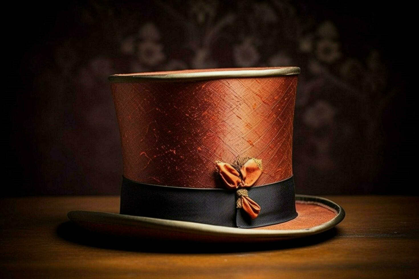 A vintage top hat with a satin band photo