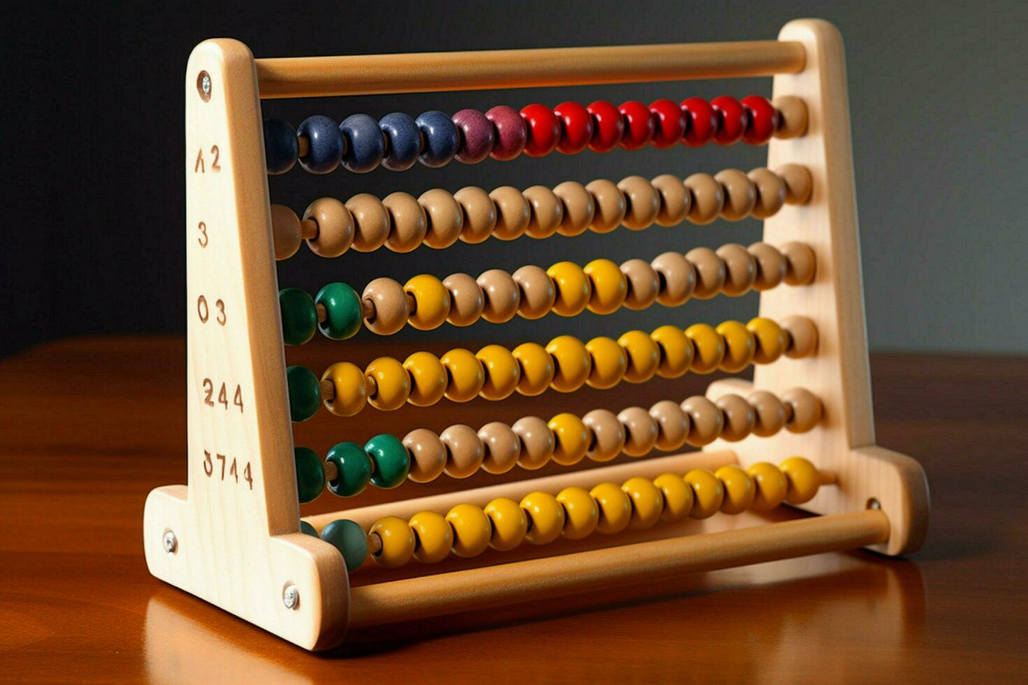 A wooden abacus for learning numbers photo