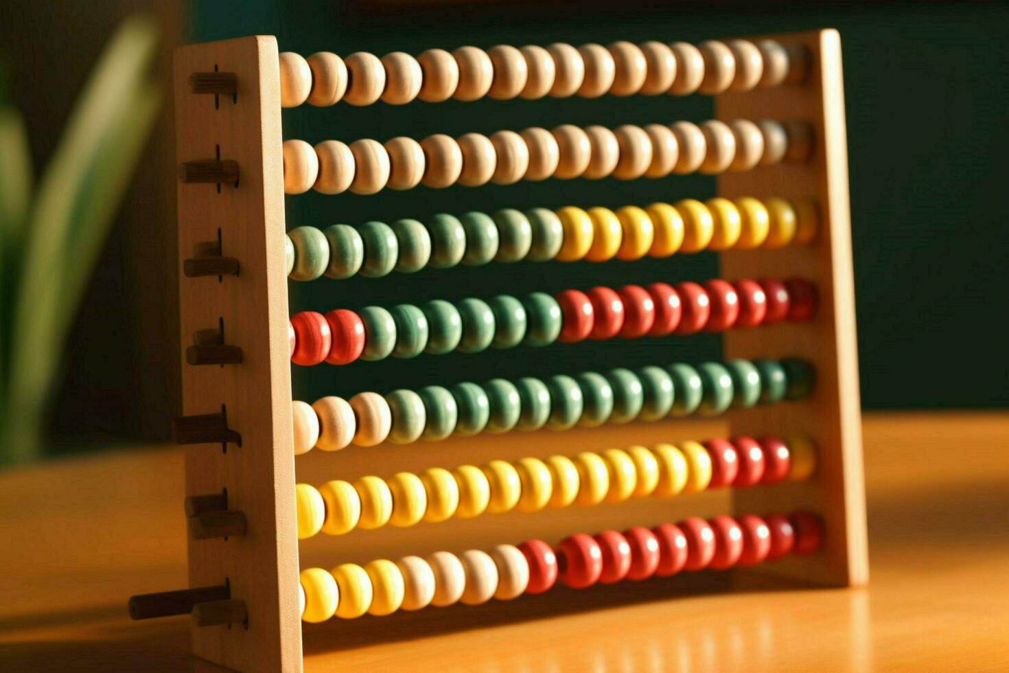 A wooden abacus for learning numbers photo