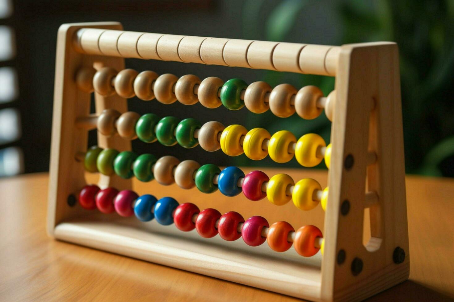 A wooden abacus for learning numbers photo