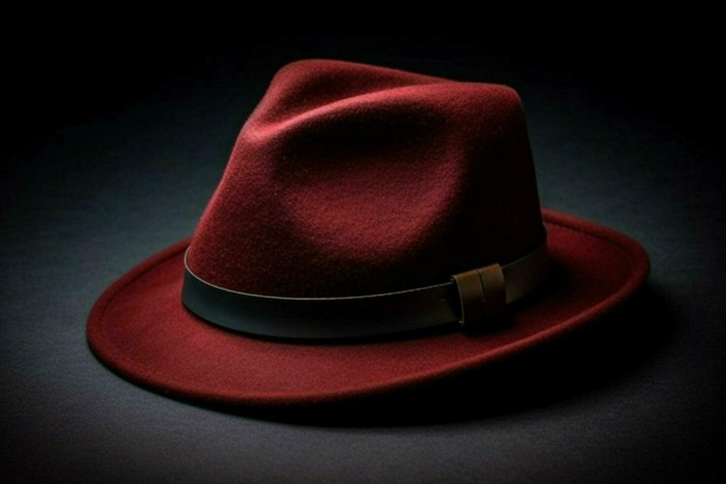 A woolen fedora with a leather band photo