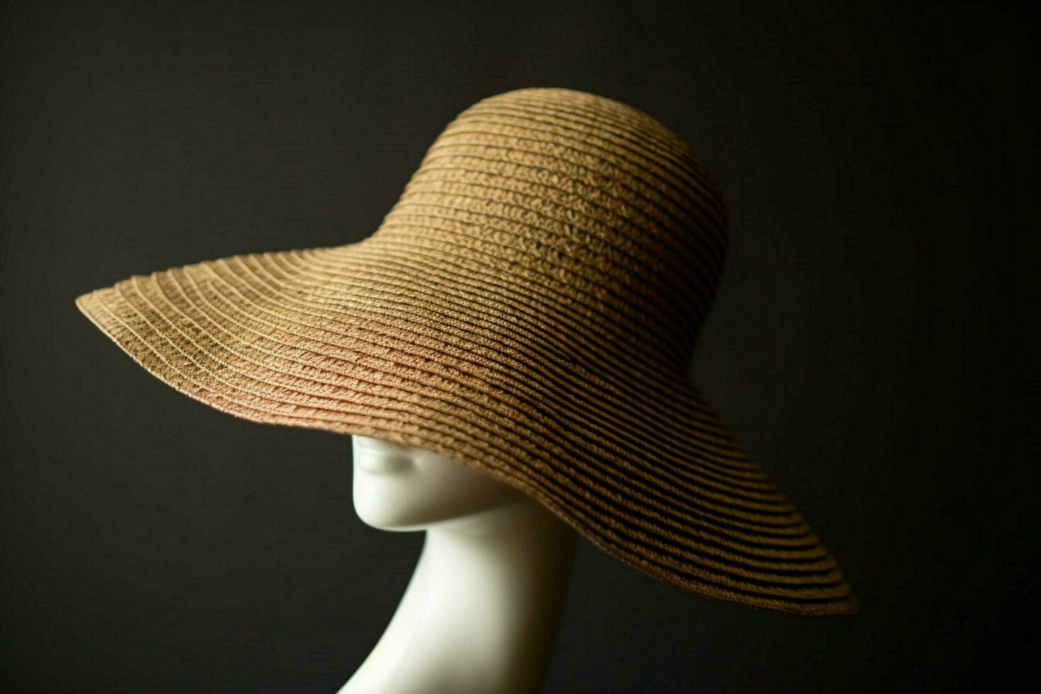 A woven straw sunhat with a wide brim photo