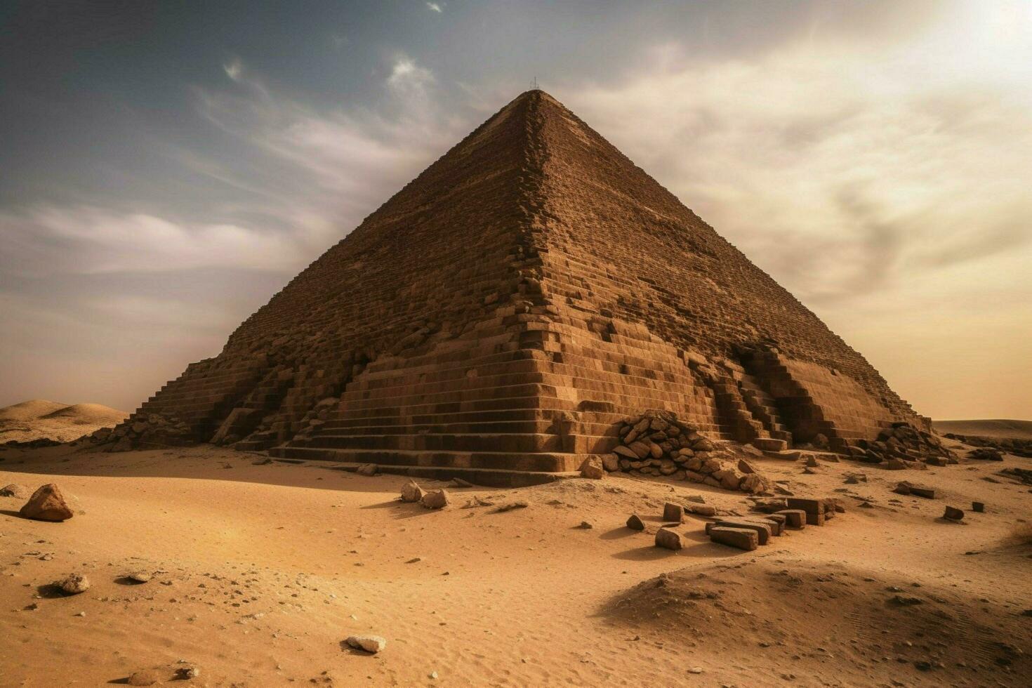 An ancient pyramid in the desert photo