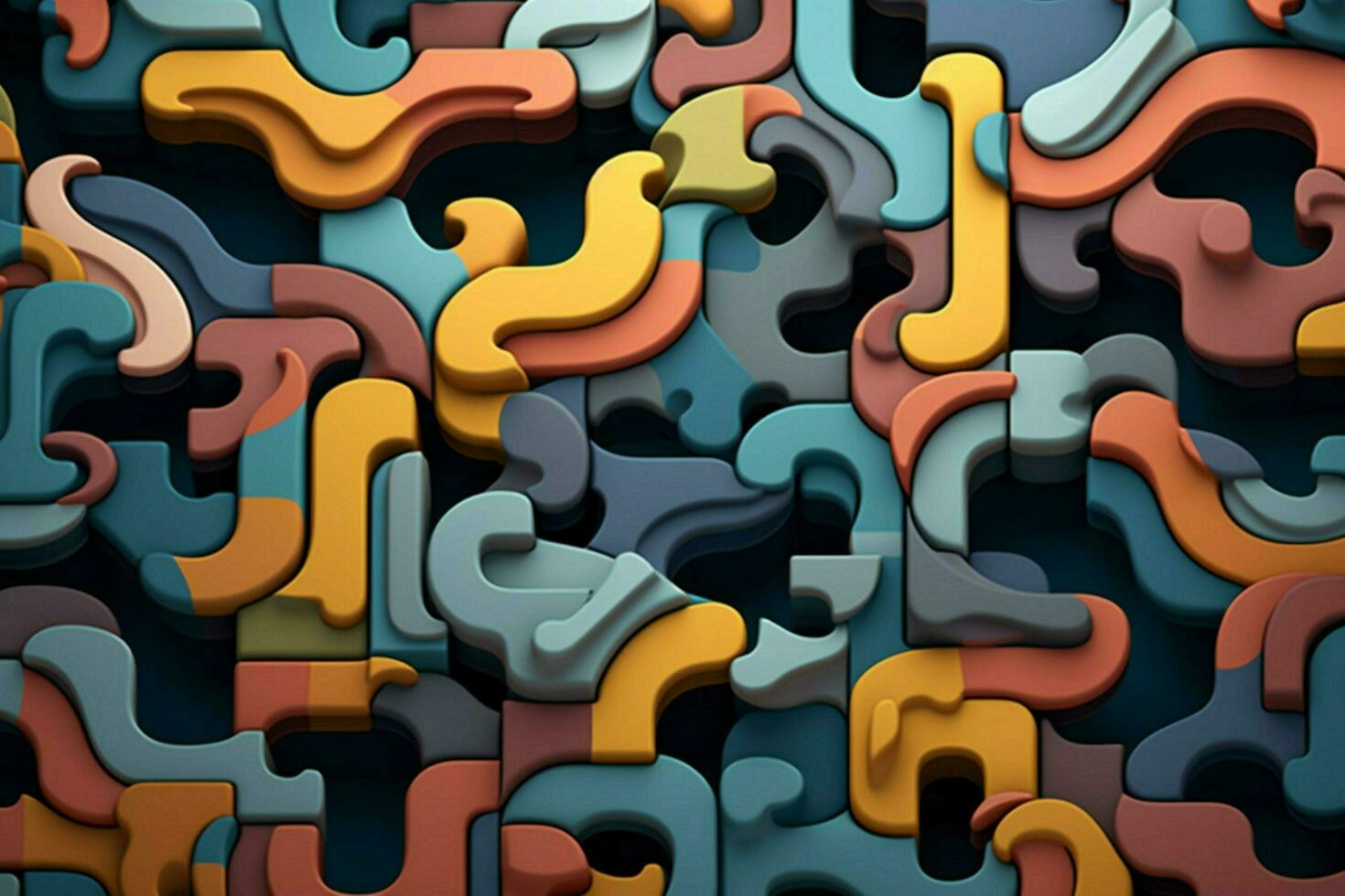 Complex interlocking shapes for a puzzle photo